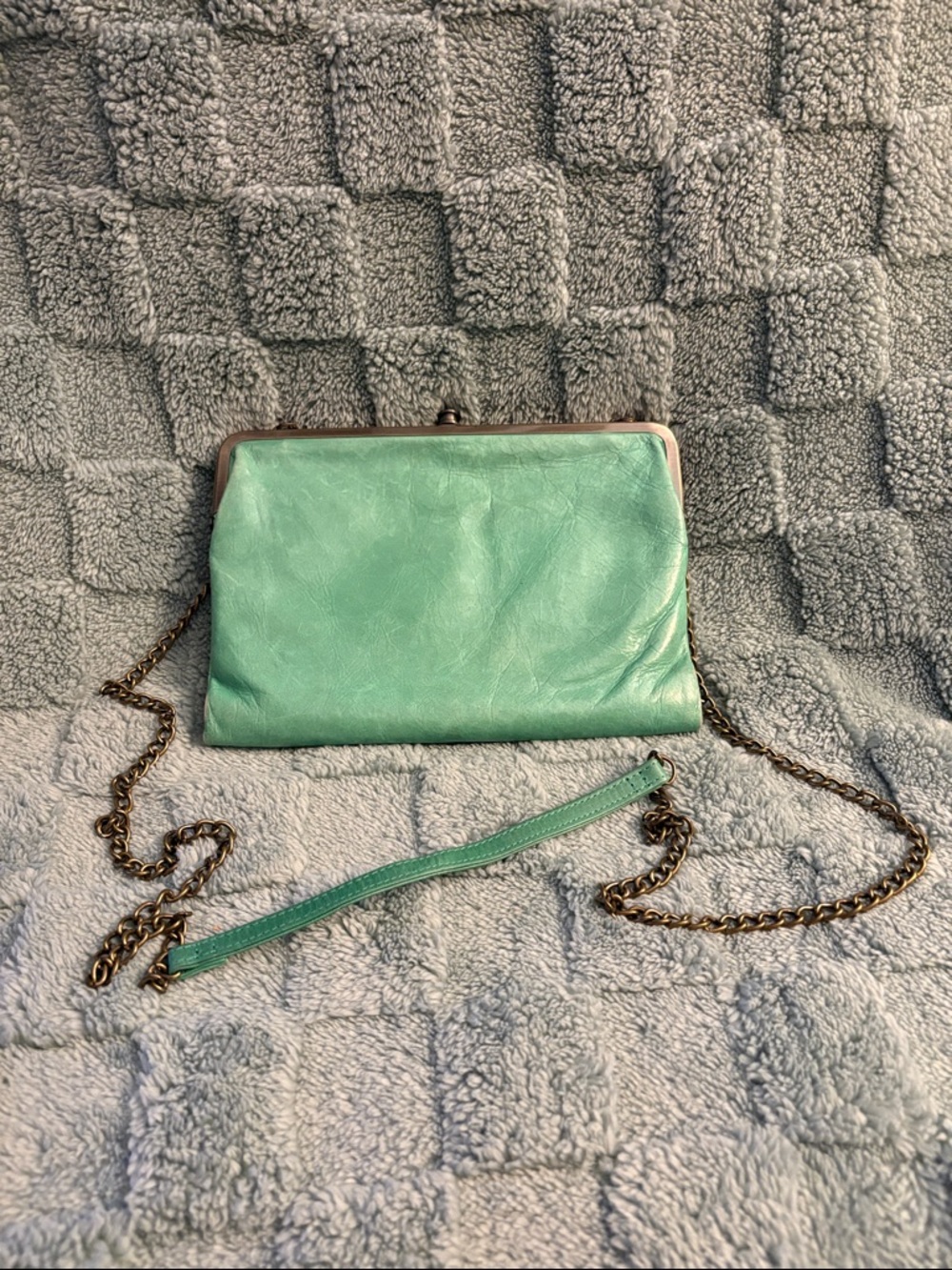 HOBO Mint Green Frame-Top Chain Clutch